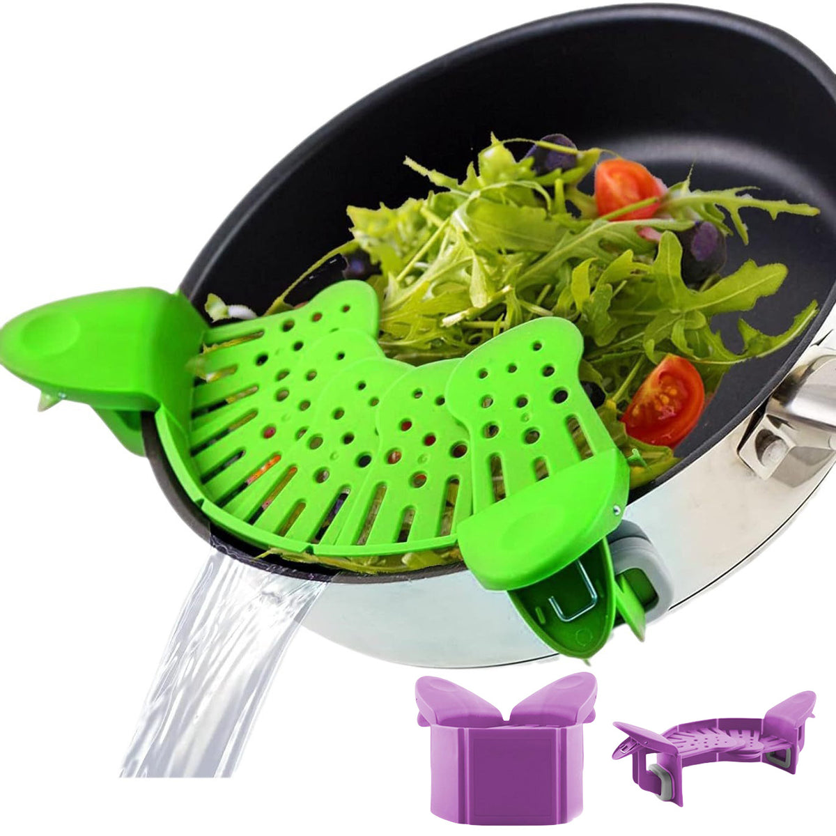 Universal Silicone Clip-on Pan Pot Strainer Anti-spill Pasta Pot Strainer Food Grade Rice Fruit Colander Strainer Kitchen Gadgets